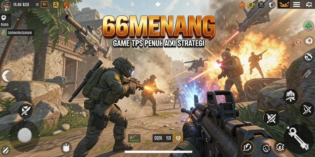 Gameplay seru dalam 66MENANG dengan aksi tempur yang intens.