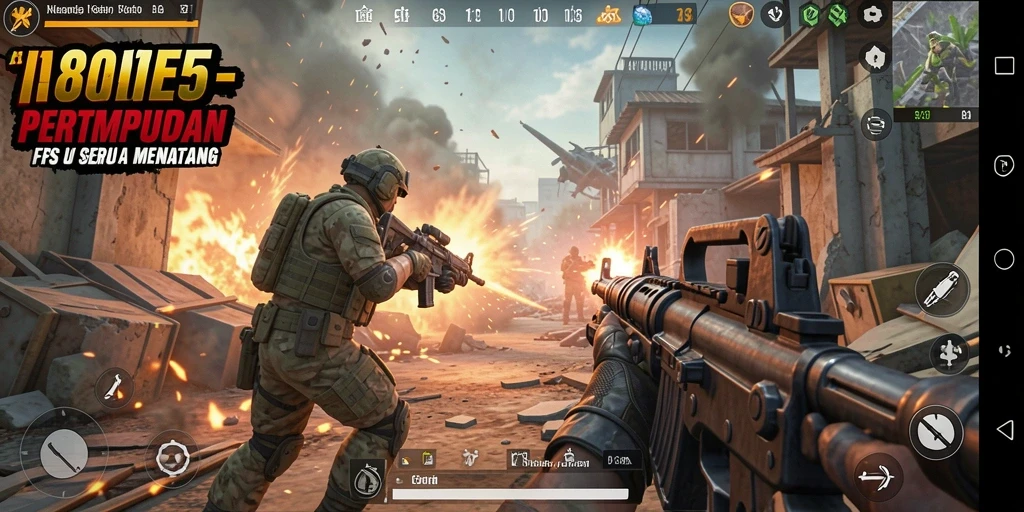 Gameplay seru di 8055 dengan aksi tembak-menembak yang intens.